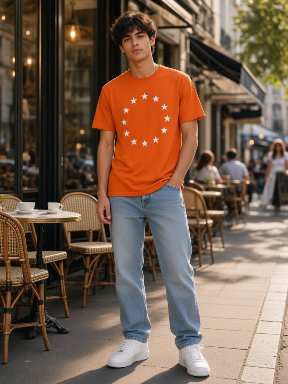 Etudes Unisex Orange Wonder Europa Crew Neck Short Sleeves Cotton Tee Portugal L